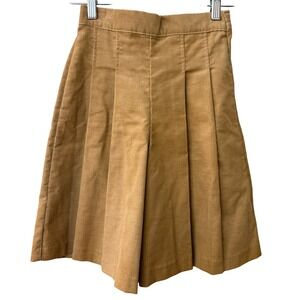 Vtg JCPenney Box Pleat Corduroy High Rise Skort Tan Size 10